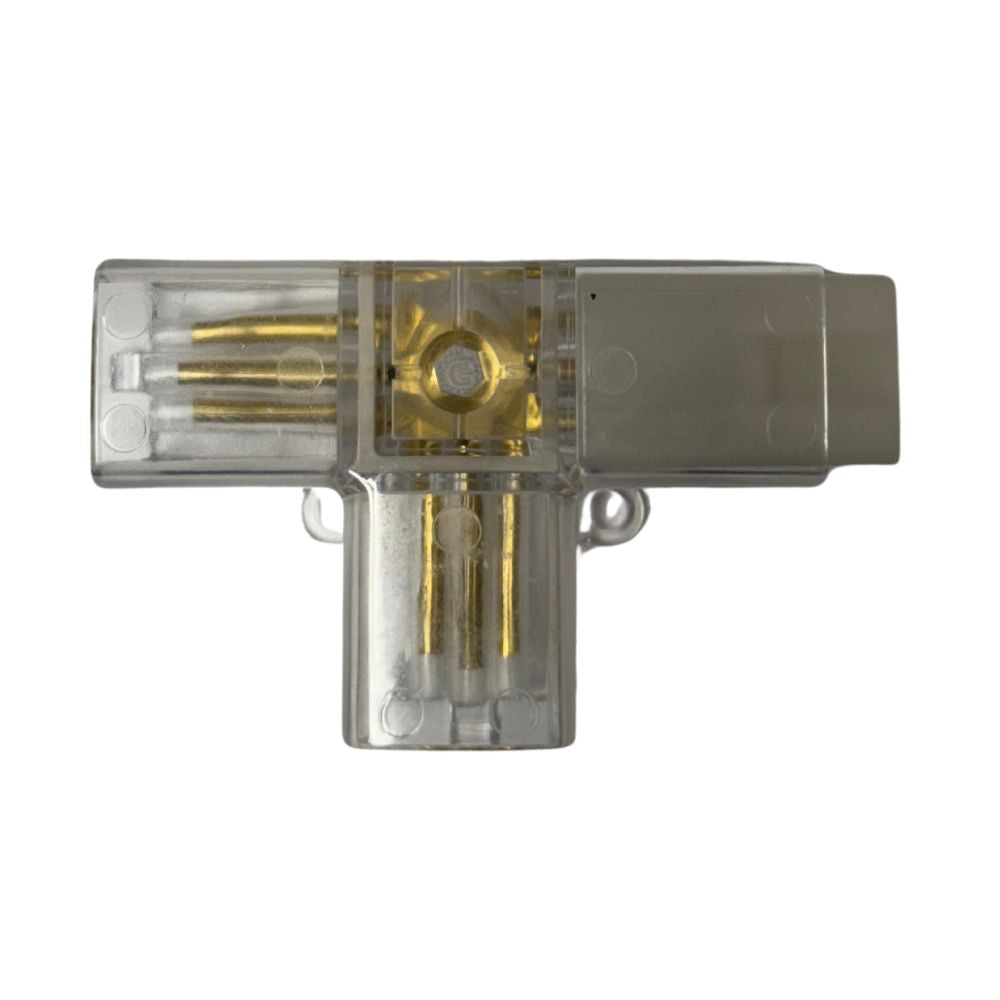 T-kulmaliitin virtajohdon adapterilla