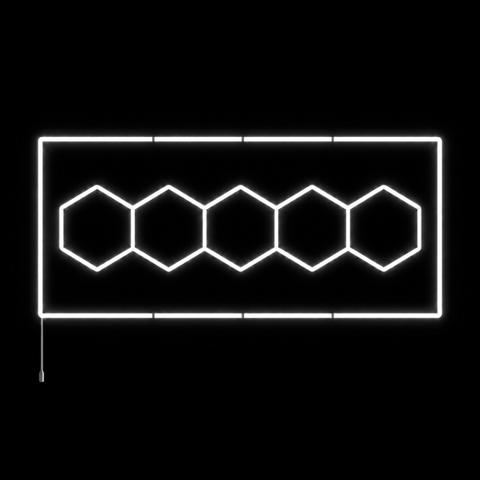 NORTHLUMEN® 5-Grid Hexagon LED-valosuora kehikolla