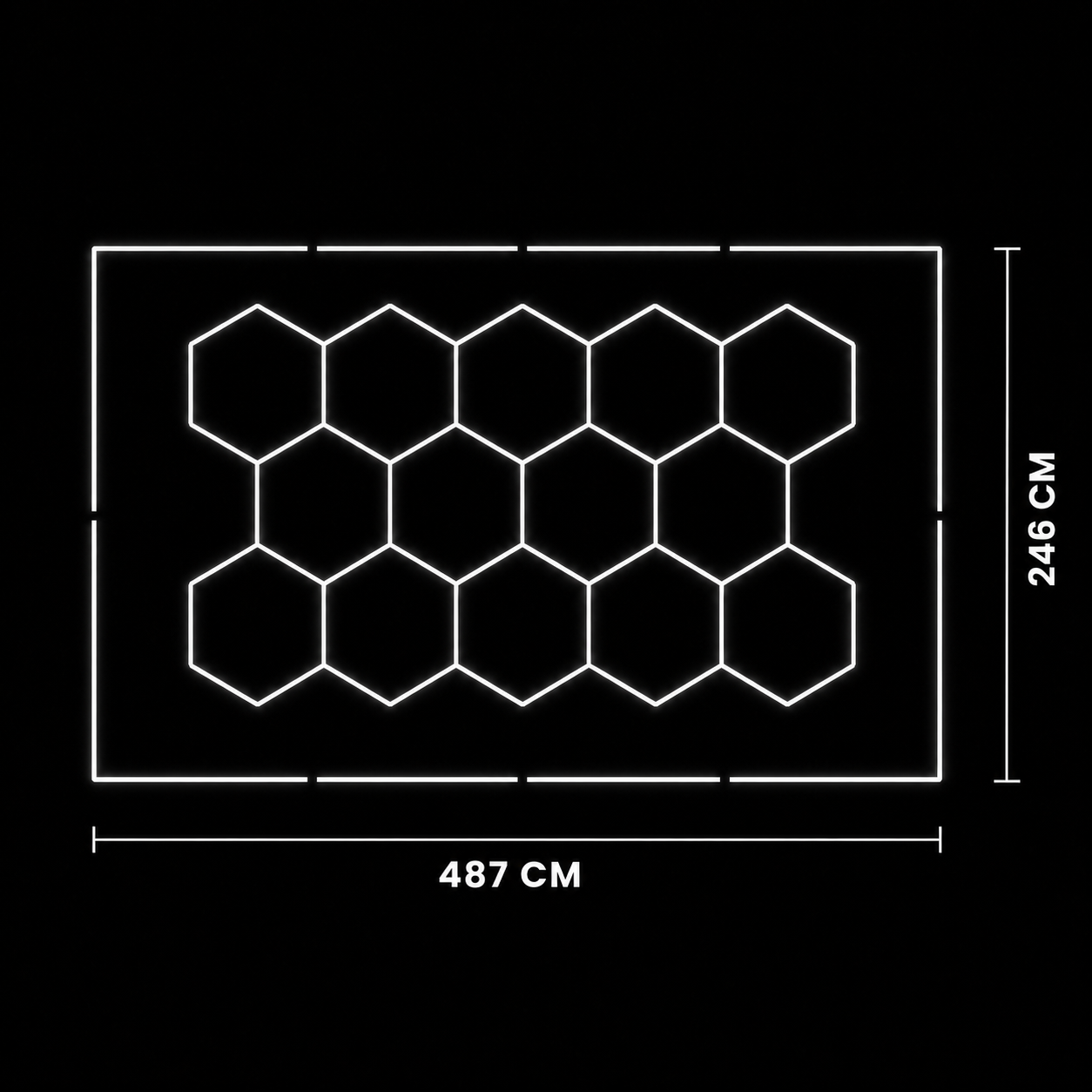 NORTHLUMEN® 14-Grid Hexagon LED-valosarja kehikolla