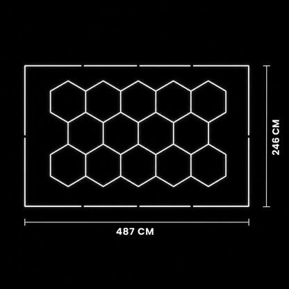 NORTHLUMEN® 14-Grid Hexagon LED-valosarja kehikolla