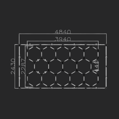 NORTHLUMEN™ 14-Grid Hexagon LED-valosarja kehikolla